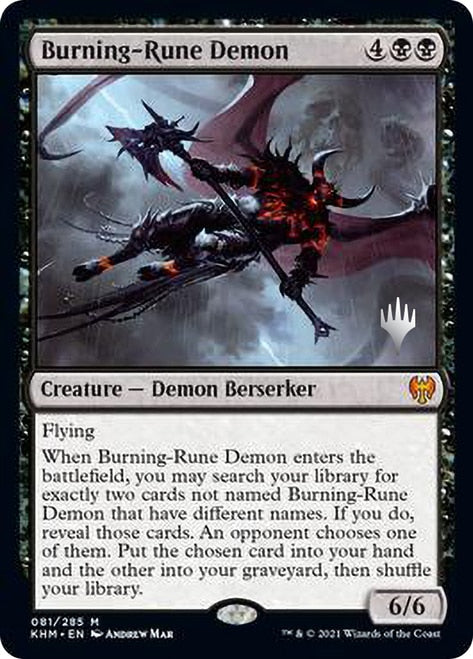 Burning-Rune Demon [Kaldheim Promo Pack] | Jack's On Queen