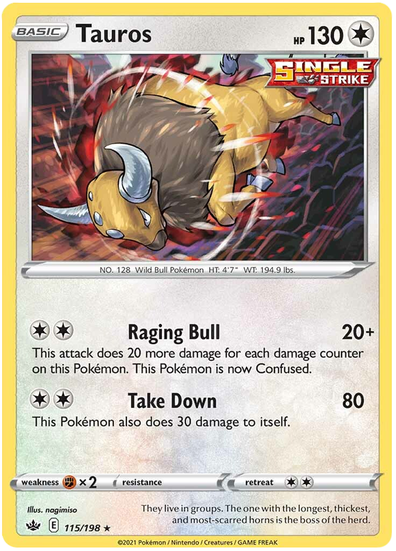 Tauros (115/198) [Sword & Shield: Chilling Reign] | Jack's On Queen