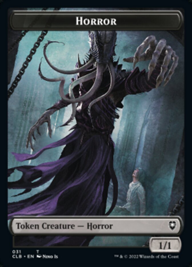 Horror // Centaur Double-sided Token [Commander Legends: Battle for Baldur's Gate Tokens] | Jack's On Queen