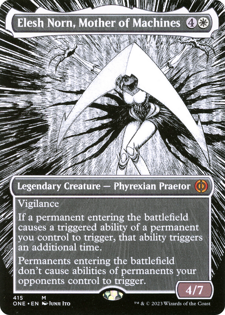 Elesh Norn, Mother of Machines (Borderless Manga) [Phyrexia: All Will Be One] | Jack's On Queen