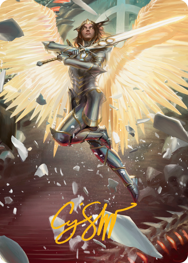 Archangel Elspeth Art Card (Gold-Stamped Signature) [March of the Machine Art Series] | Jack's On Queen