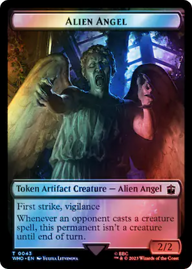 Alien Angel // Clue (0053) Double-Sided Token (Surge Foil) [Doctor Who Tokens] | Jack's On Queen