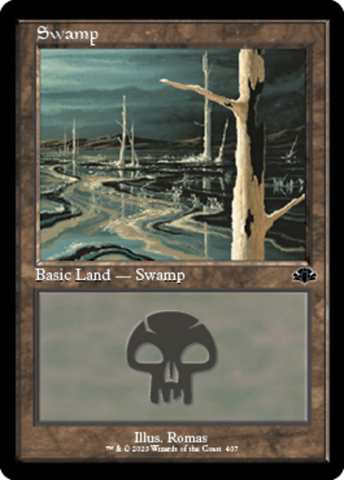 Swamp (407) (Retro) [Dominaria Remastered] | Jack's On Queen
