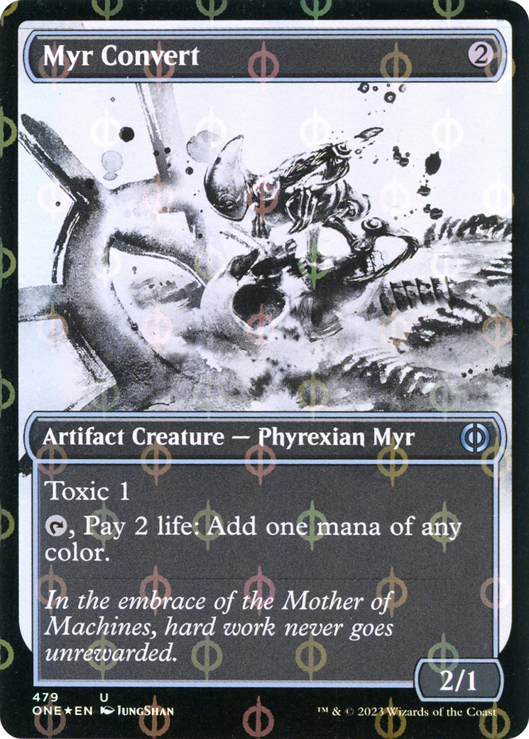 Myr Convert (Showcase Ichor Step-and-Compleat Foil) [Phyrexia: All Will Be One] | Jack's On Queen