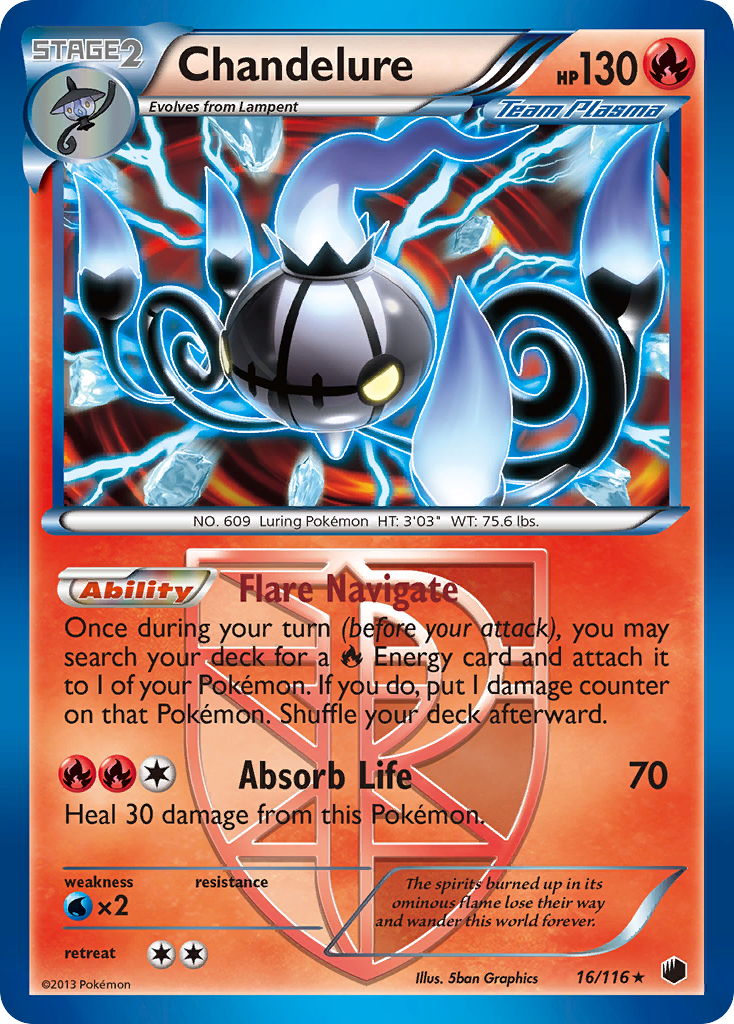 Chandelure (16/116) [Black & White: Plasma Freeze] | Jack's On Queen