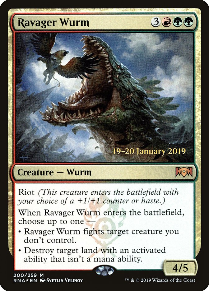 Ravager Wurm [Ravnica Allegiance Prerelease Promos] | Jack's On Queen