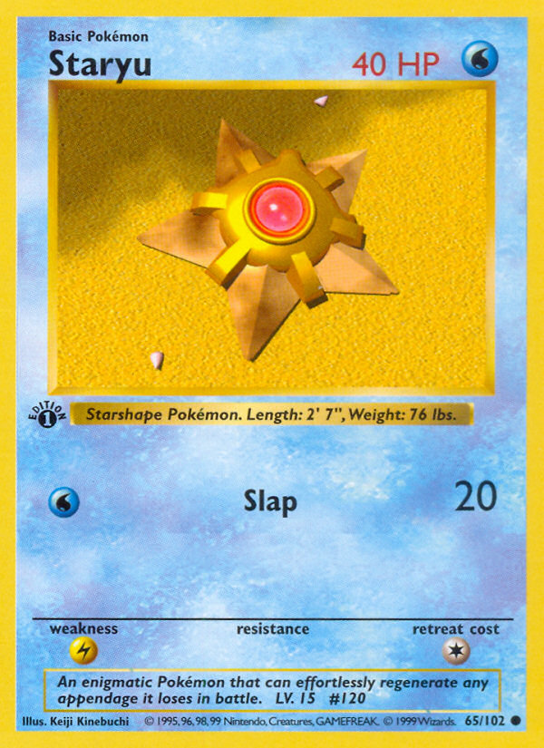 Staryu (65/102) (Shadowless) [Base Set 1st Edition] | Jack's On Queen
