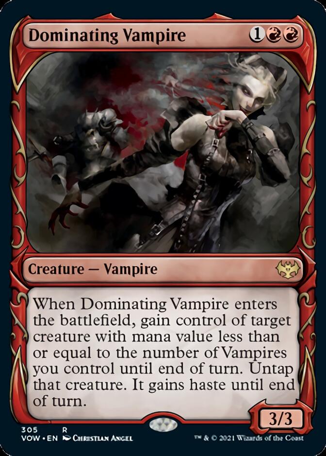 Dominating Vampire (Showcase Fang Frame) [Innistrad: Crimson Vow] | Jack's On Queen