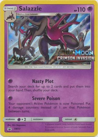 Salazzle (SM73) (Staff Prerelease Promo) [Sun & Moon: Black Star Promos] | Jack's On Queen