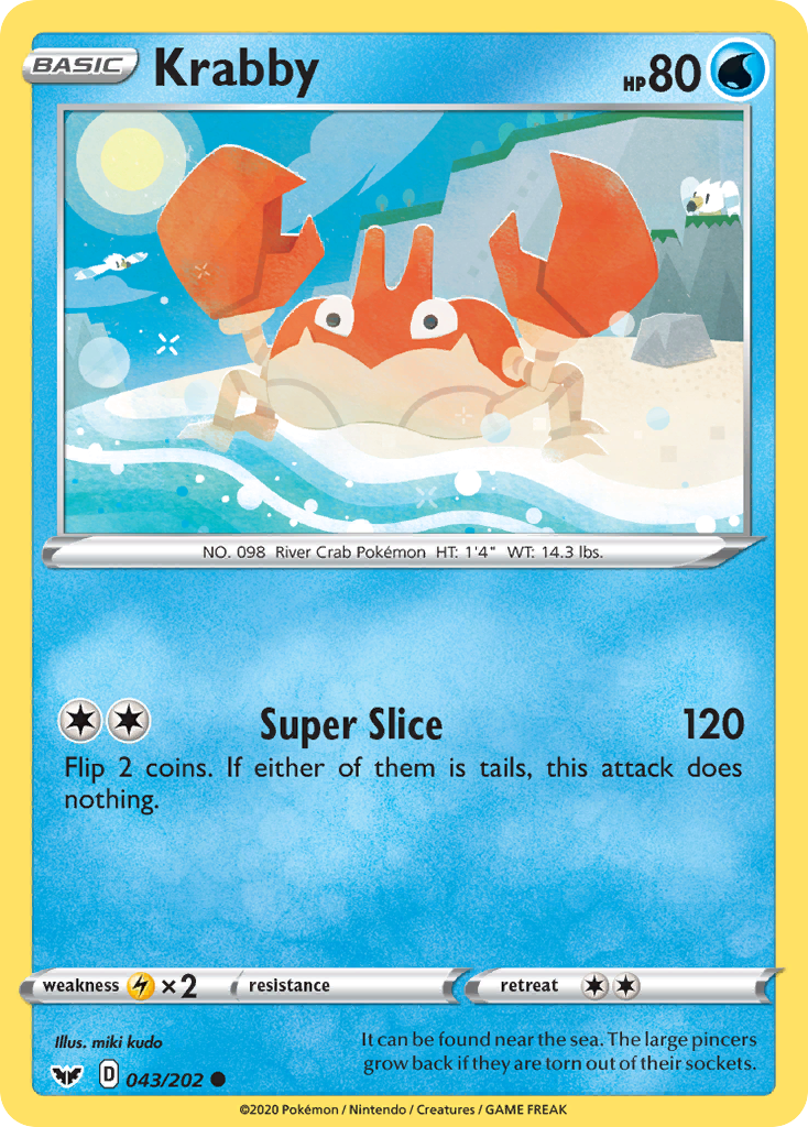 Krabby (043/202) [Sword & Shield: Base Set] | Jack's On Queen