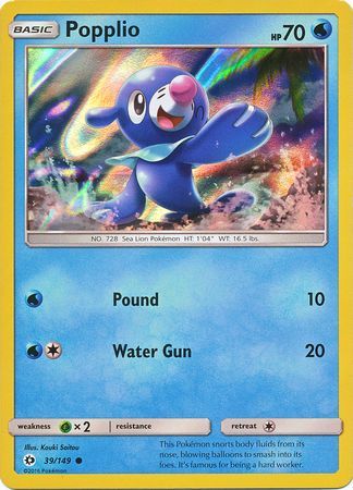 Popplio (39/149) (Water Web Holo) [Sun & Moon: Base Set] | Jack's On Queen