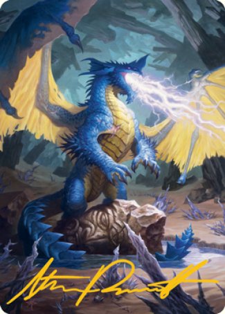 Blue Dragon Art Card (Gold-Stamped Signature) [Dungeons & Dragons: Adventures in the Forgotten Realms Art Series] | Jack's On Queen