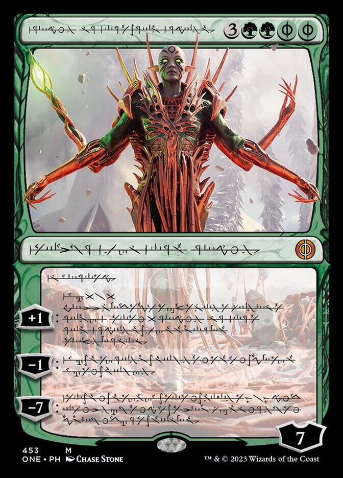 Nissa, Ascended Animist (Phyrexian Step-and-Compleat Foil) [Phyrexia: All Will Be One] | Jack's On Queen