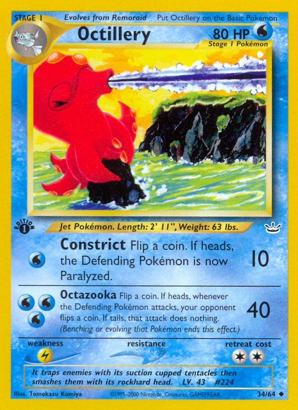 Octillery (34/64) [Neo Revelation 1st Edition] | Jack's On Queen