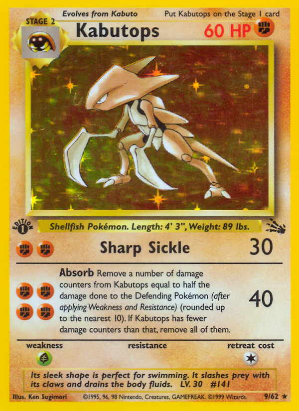 Kabutops (9/62) [Fossil 1st Edition] | Jack's On Queen