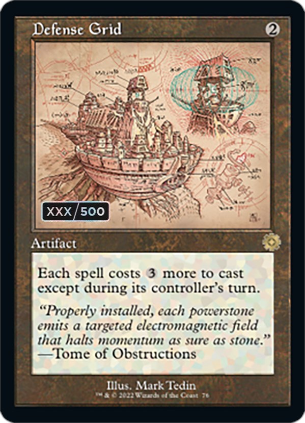 Defense Grid (Retro Schematic) (Serial Numbered) [The Brothers' War Retro Artifacts] | Jack's On Queen