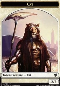 Cat (001) // Cat Warrior (008) Double-sided Token [Commander 2017 Tokens] | Jack's On Queen