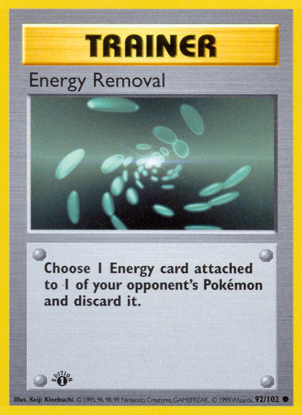 Energy Removal (92/102) (Shadowless) [Base Set 1st Edition] | Jack's On Queen