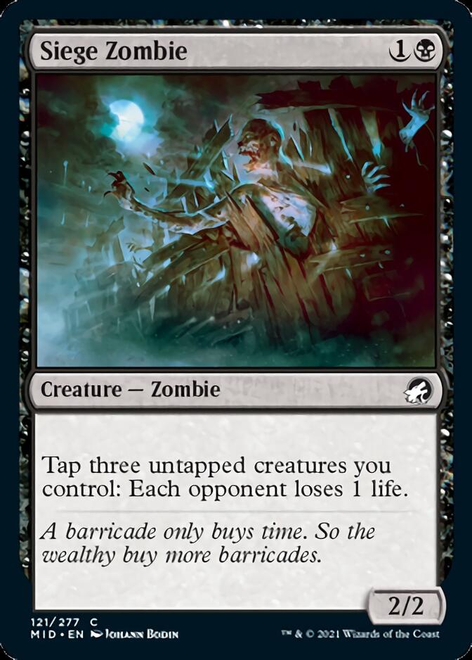 Siege Zombie [Innistrad: Midnight Hunt] | Jack's On Queen