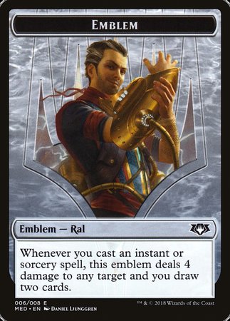 Emblem - Ral, Izzet Viceroy [Mythic Edition Tokens] | Jack's On Queen