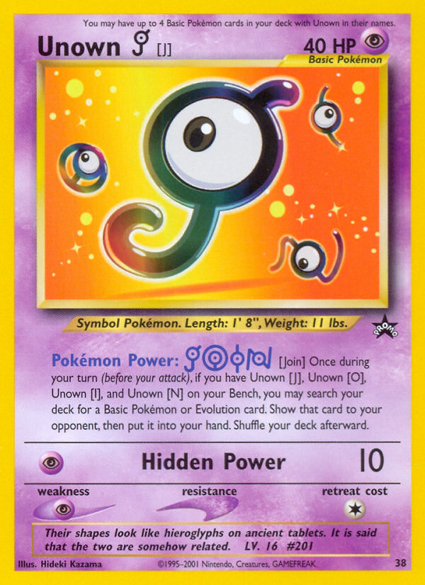 Unown [J] (38) [Wizards of the Coast: Black Star Promos] | Jack's On Queen