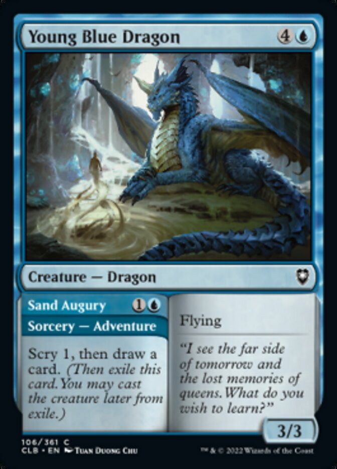 Young Blue Dragon // Sand Augury [Commander Legends: Battle for Baldur's Gate] | Jack's On Queen