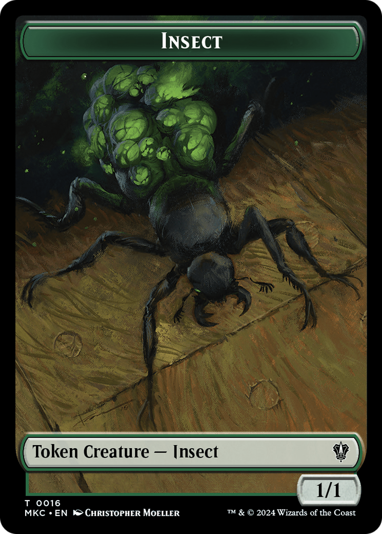 Insect (0016) // Manifest Double-Sided Token [Murders at Karlov Manor Commander Tokens] | Jack's On Queen