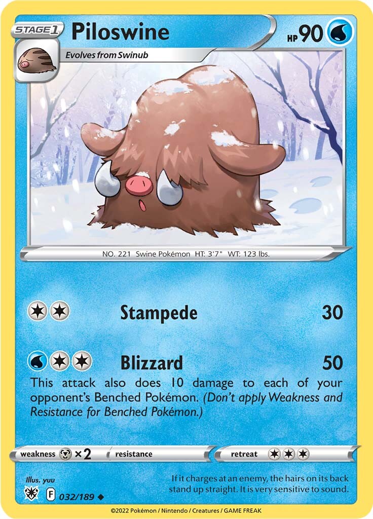 Piloswine (032/189) [Sword & Shield: Astral Radiance] | Jack's On Queen