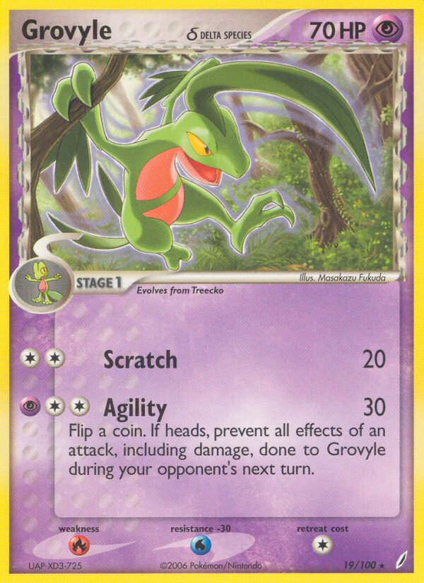 Grovyle(19/100) (Delta Species) [EX: Crystal Guardians] | Jack's On Queen