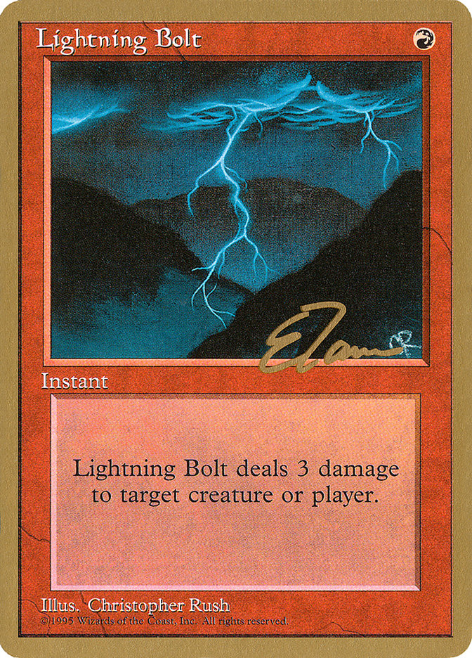 Lightning Bolt (Eric Tam) [Pro Tour Collector Set] | Jack's On Queen