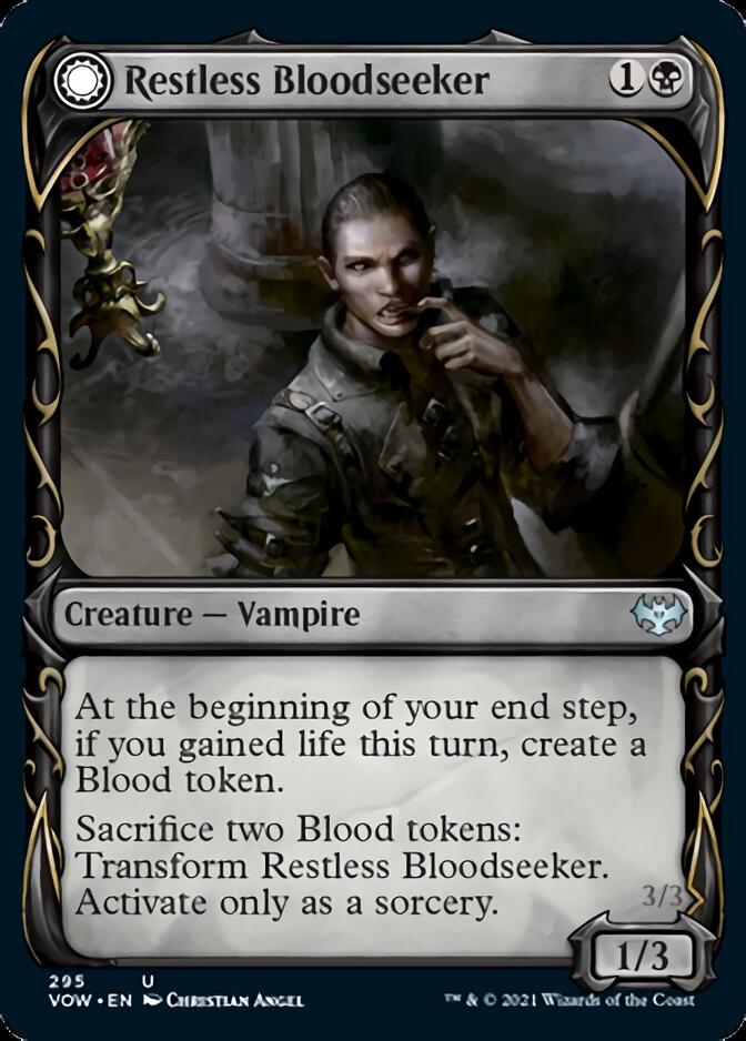 Restless Bloodseeker // Bloodsoaked Reveler (Showcase Fang Frame) [Innistrad: Crimson Vow] | Jack's On Queen