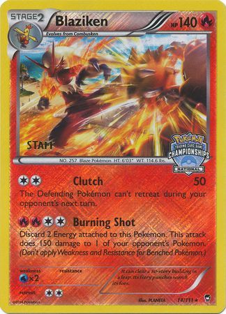 Blaziken (14/111) (Staff National Championship Promo) [XY: Furious Fists] | Jack's On Queen