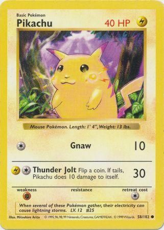 Pikachu (58/102) [Base Set Shadowless Unlimited] | Jack's On Queen