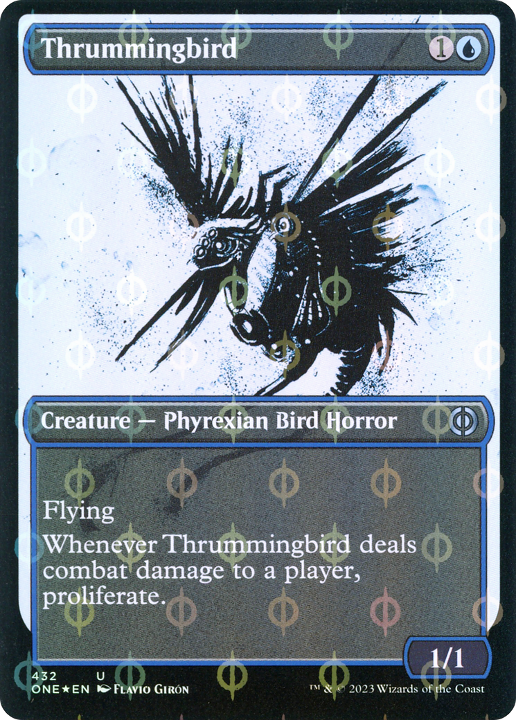 Thrummingbird (Showcase Ichor Step-and-Compleat Foil) [Phyrexia: All Will Be One] | Jack's On Queen