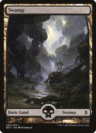 Swamp (264) - Full Art [Battle for Zendikar] | Jack's On Queen