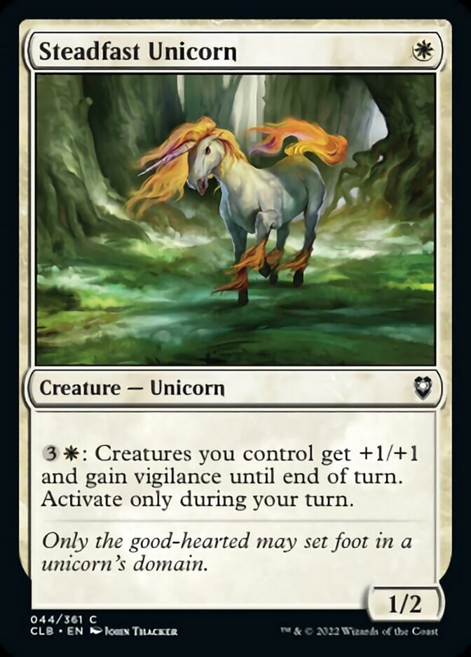 Steadfast Unicorn [Commander Legends: Battle for Baldur's Gate] | Jack's On Queen