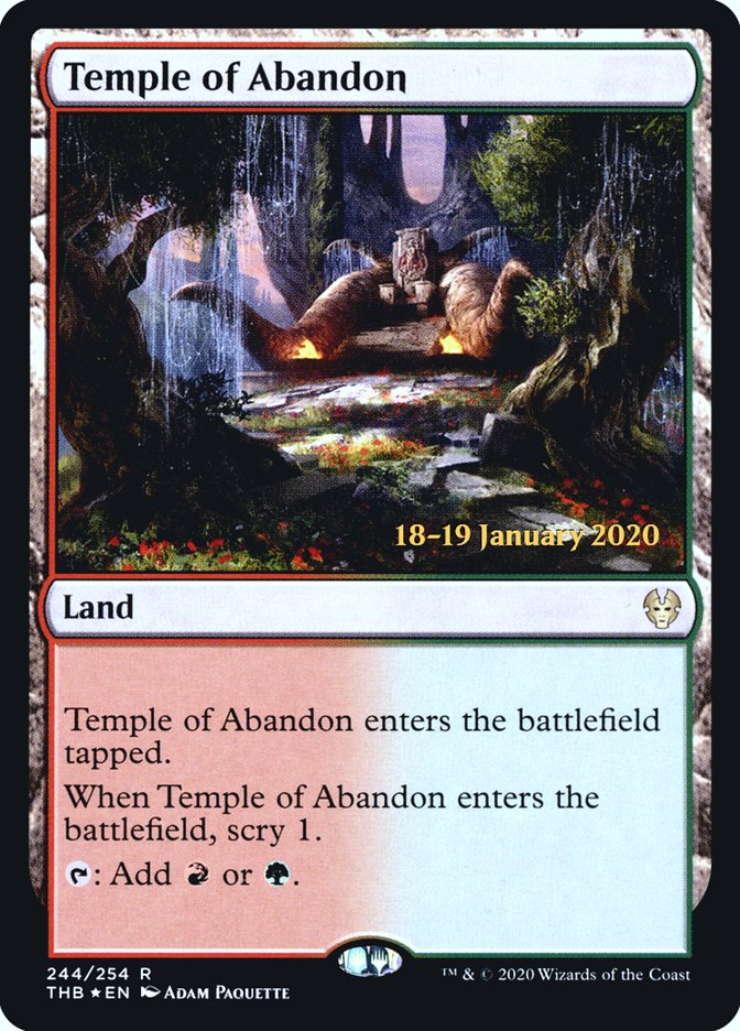 Temple of Abandon [Theros Beyond Death Prerelease Promos] | Jack's On Queen