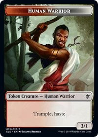 Human Warrior // Food (18) Double-sided Token [Throne of Eldraine Tokens] | Jack's On Queen