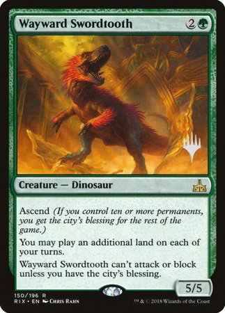 Wayward Swordtooth [Rivals of Ixalan Promos] | Jack's On Queen