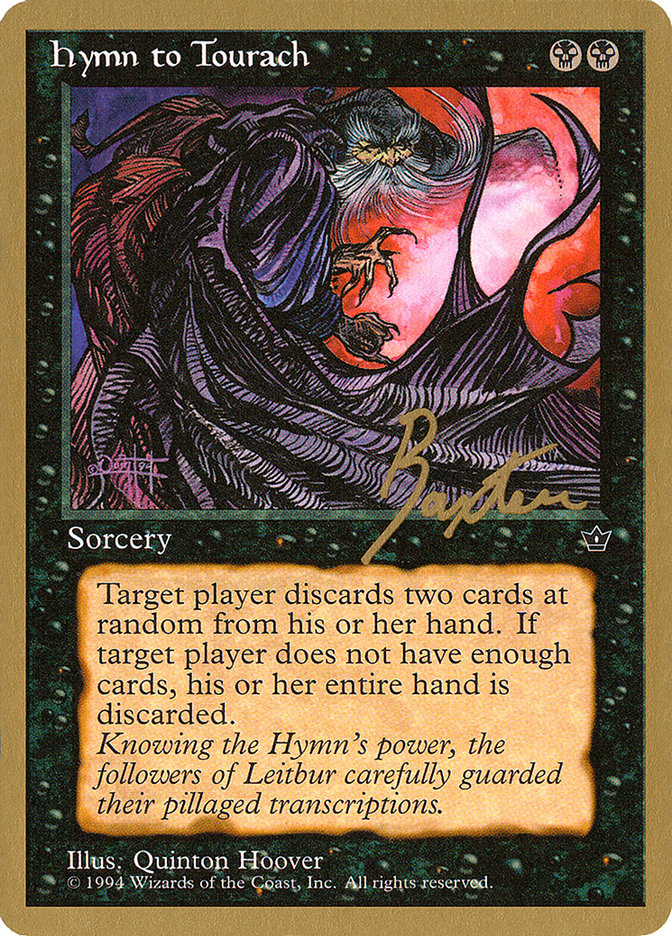 Hymn to Tourach (Cloak) (George Baxter) [Pro Tour Collector Set] | Jack's On Queen