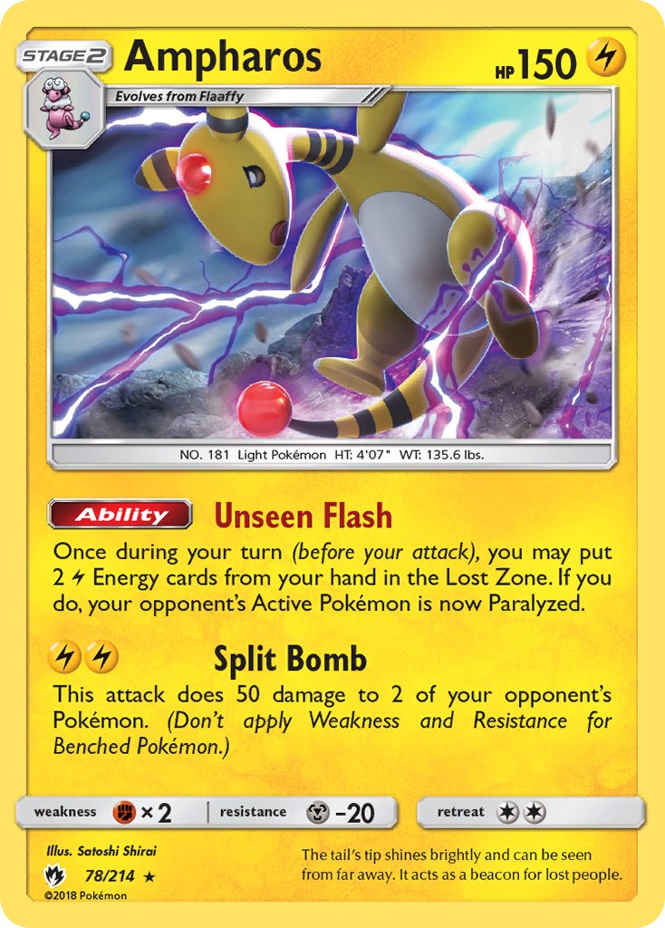 Ampharos (78/214) (Theme Deck Exclusive) [Sun & Moon: Lost Thunder] | Jack's On Queen