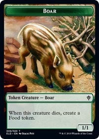 Boar // Food (15) Double-sided Token [Throne of Eldraine Tokens] | Jack's On Queen