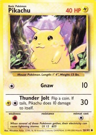 Pikachu (58/102) (Jumbo Card) [Base Set Unlimited] | Jack's On Queen