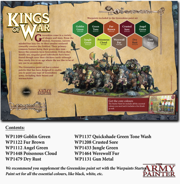 Kings of War: Greenskins Paint Set | Jack's On Queen