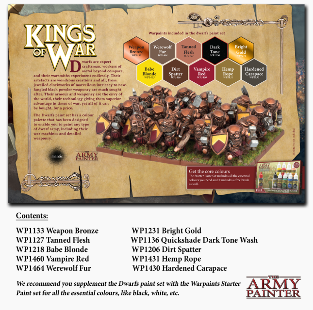 Kings of War: Dwarfs Paint Set | Jack's On Queen