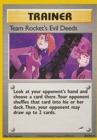 Team Rocket's Evil Deeds (103/105) [Neo Destiny Unlimited] | Jack's On Queen
