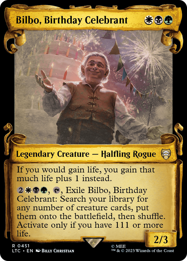 Bilbo, Birthday Celebrant [The Lord of the Rings: Tales of Middle-Earth Commander Showcase Scrolls] | Jack's On Queen