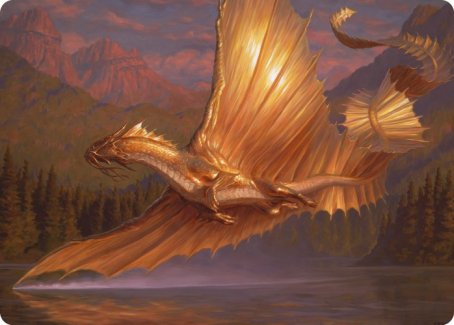 Adult Gold Dragon Art Card [Dungeons & Dragons: Adventures in the Forgotten Realms Art Series] | Jack's On Queen