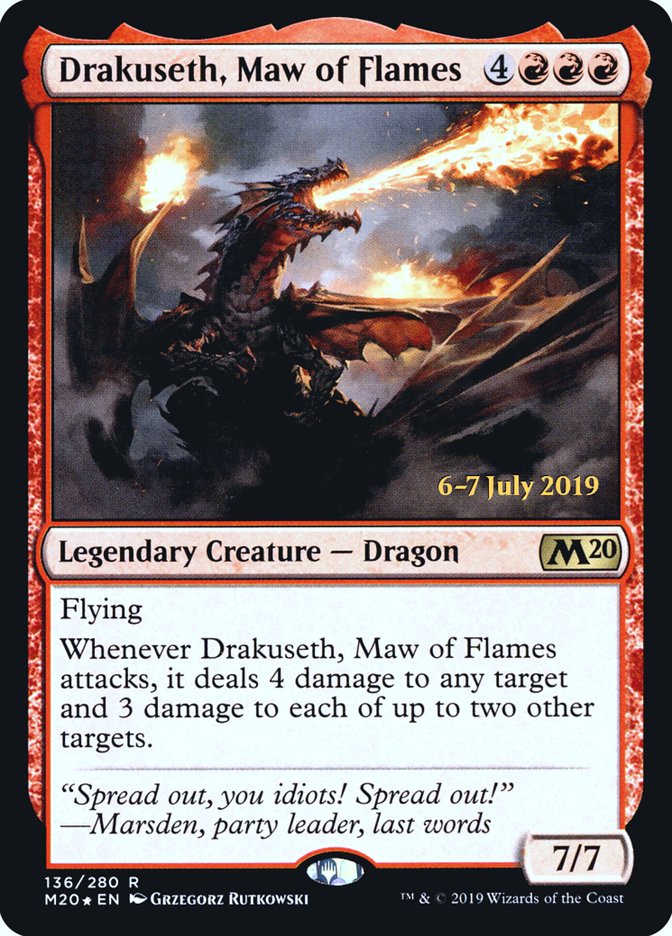 Drakuseth, Maw of Flames  [Core Set 2020 Prerelease Promos] | Jack's On Queen