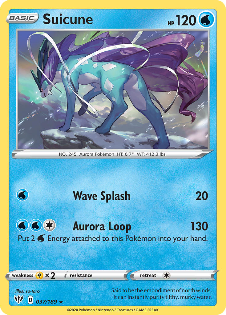 Suicune (037/189) (Theme Deck Exclusive) [Sword & Shield: Darkness Ablaze] | Jack's On Queen